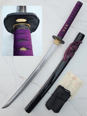 Handforged Purple Wakisashi